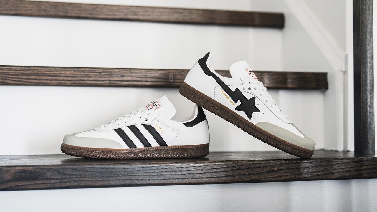 Samba BAPE White Black Gum